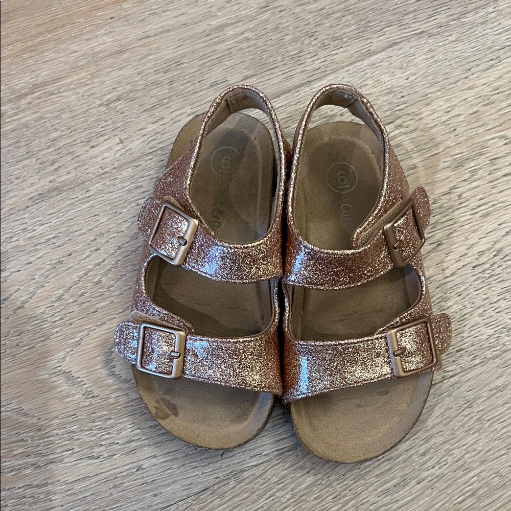 Cat & Jack Glittery Sandals - Rose Gold